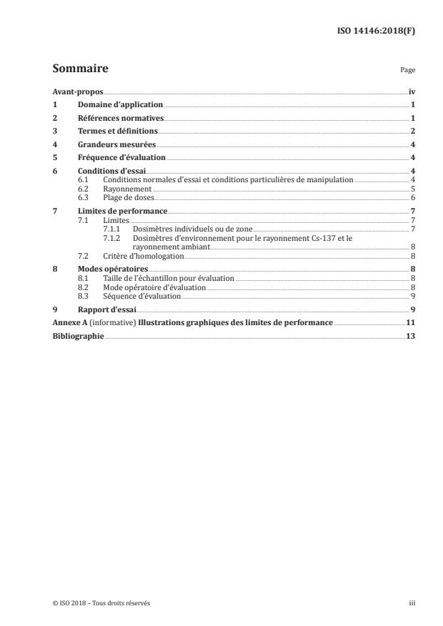 ISO 14146:2018 - Radioprotection -- Criteres et limites de performance pour l'évaluation périodique des services de dosimétrie