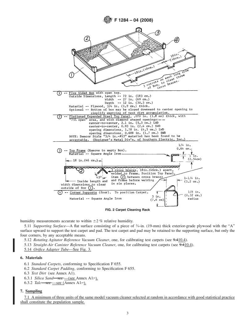 REDLINE ASTM F1284-04(2008) - Standard Test Method for Evaluating Carpet Embedded Dirt Removal Effectiveness of Residential Central Vacuum Cleaning Systems