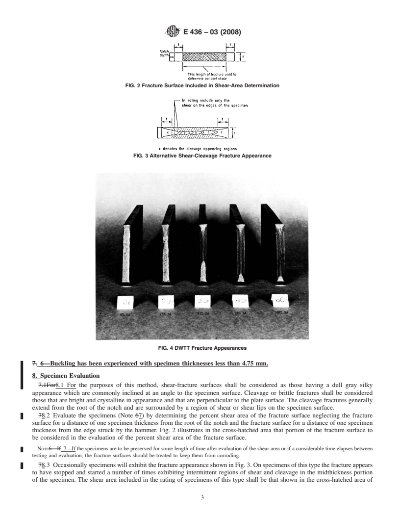 REDLINE ASTM E436-03(2008) - Standard Test Method for Drop-Weight Tear Tests of Ferritic Steels