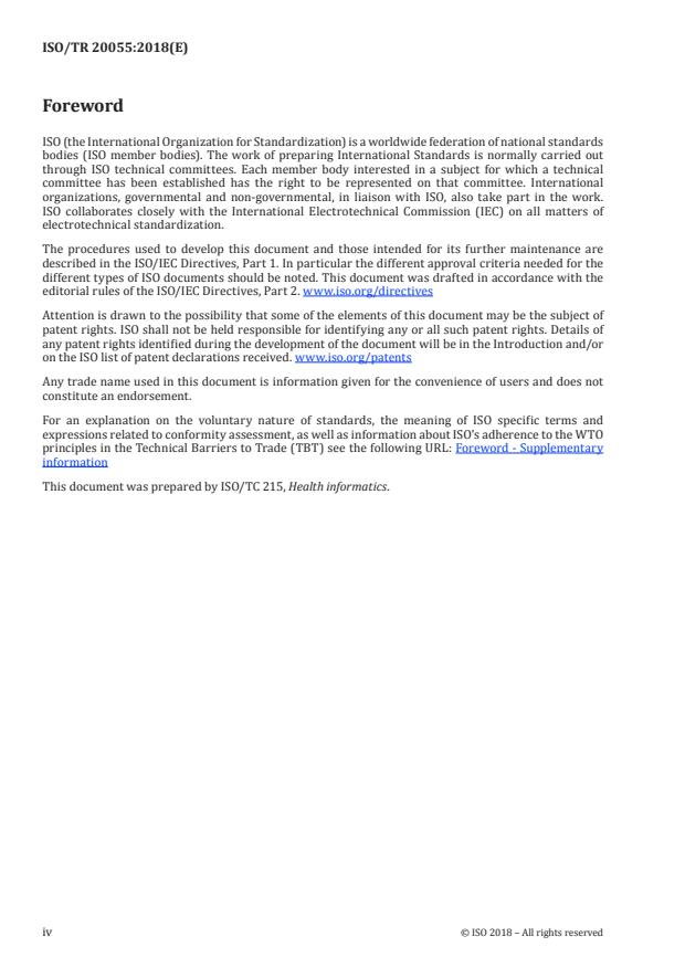 ISO/TR 20055:2018 ISO/TR 20055:2018 - Health informatics -- Person-owned document repository for PHR applications and health information exchange - Page 4 preview