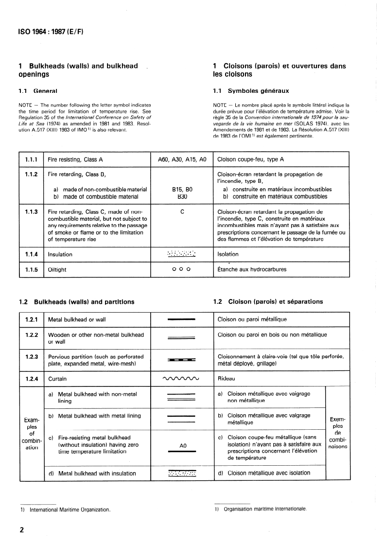 ISO 1964:1987 ISO 1964:1987 - Shipbuilding — Indication of details on the general arrangement plans of ships
Released:10/15/1987 - Page 4 preview