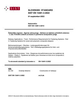 SIST EN 13481-3:2022 - Page 1 preview