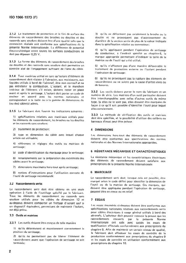 ISO 1966:1973 ISO 1966:1973 - Raccordements sertis pour câbles électriques utilisés a bord des aéronefs - Page 4 preview