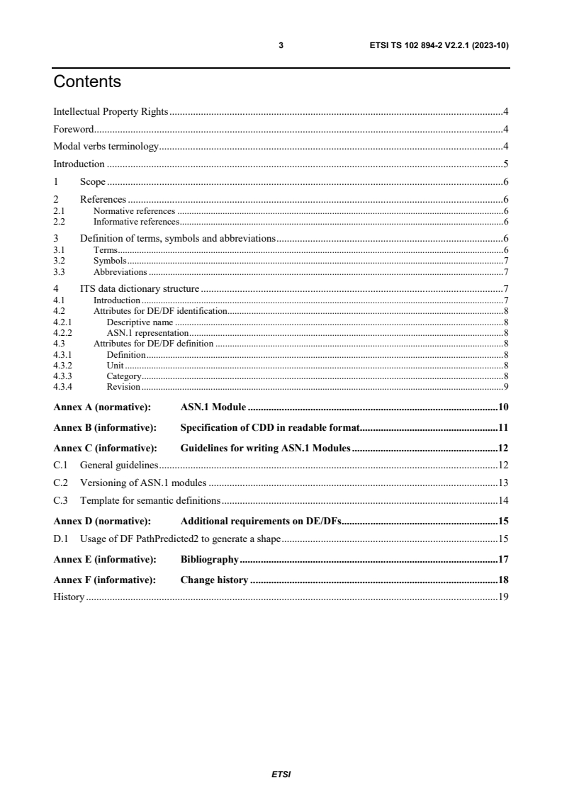 ETSI TS 102 894-2 V2.2.1 (2023-10) - Intelligent Transport Systems (ITS); Users and applications requirements; Part 2: Applications and facilities layer common data dictionary; Release 2