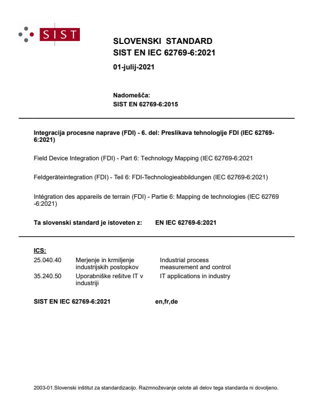 EN IEC 62769-6:2021 - BARVE