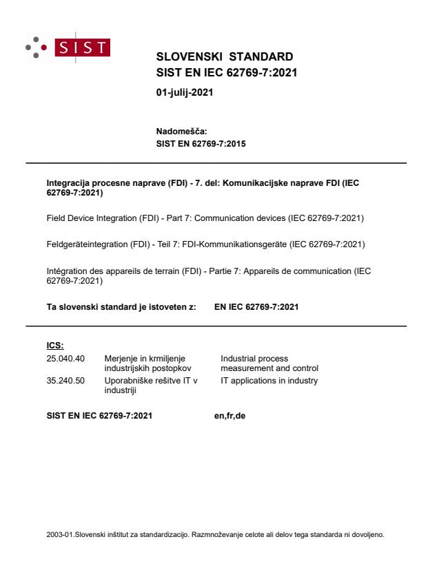EN IEC 62769-7:2021 - BARVE