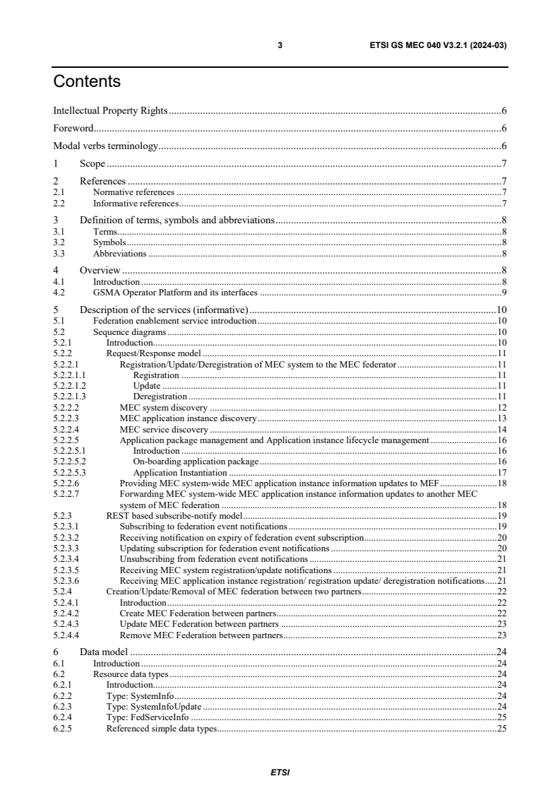 ETSI GS MEC 040 V3.2.1 (2024-03) - Multi-access Edge Computing (MEC); Federation enablement APIs