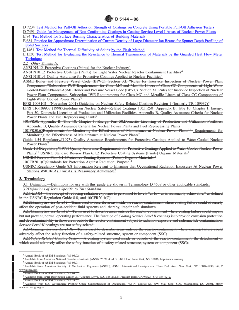 REDLINE ASTM D5144-08 - Standard Guide for Use of Protective Coating Standards in Nuclear Power Plants