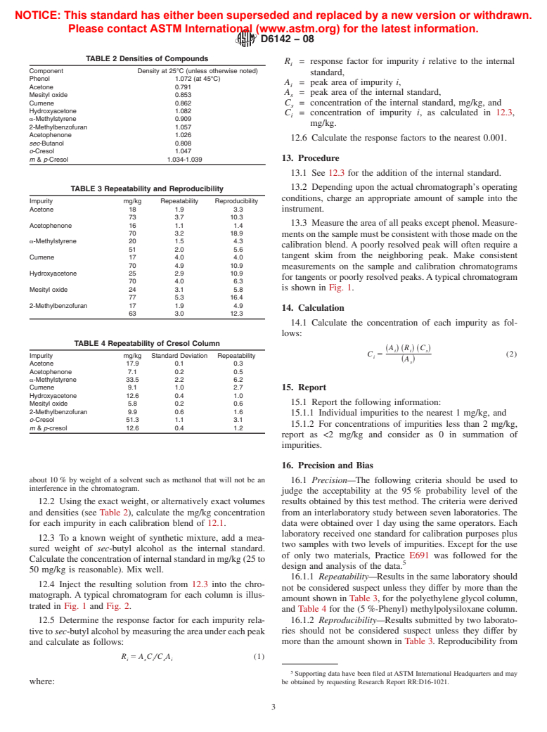 ASTM D6142-08 - Standard Test Method for Analysis of Phenol by Capillary Gas Chromatography