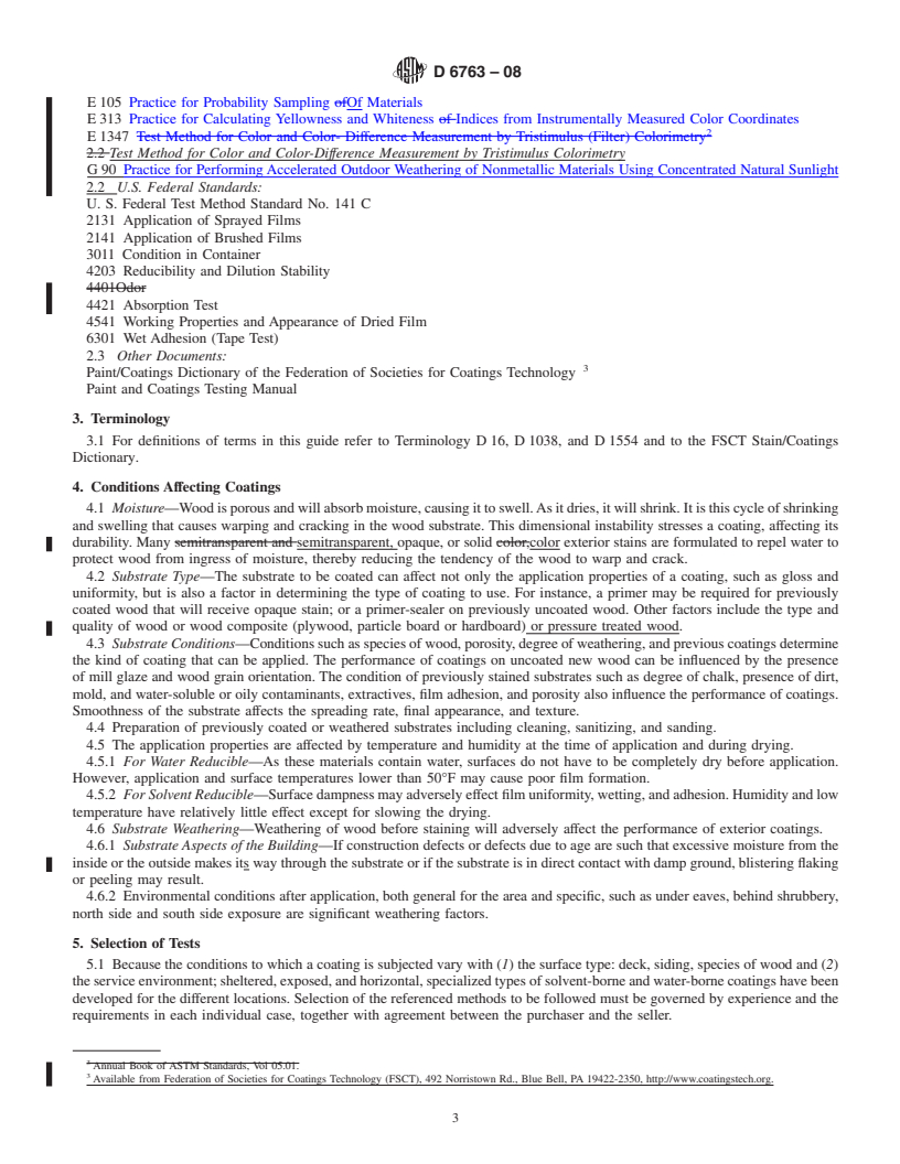 REDLINE ASTM D6763-08 - Standard Guide for Testing Exterior Wood Stains and Clear Water Repellents