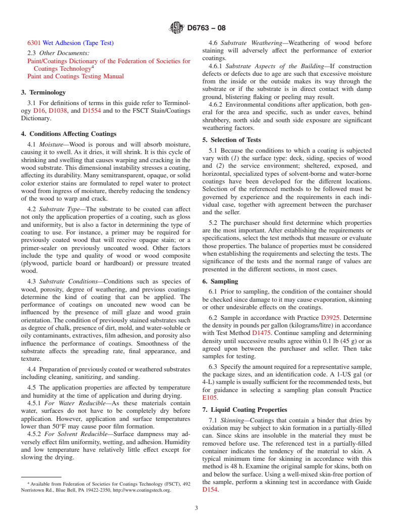 ASTM D6763-08 - Standard Guide for Testing Exterior Wood Stains and Clear Water Repellents