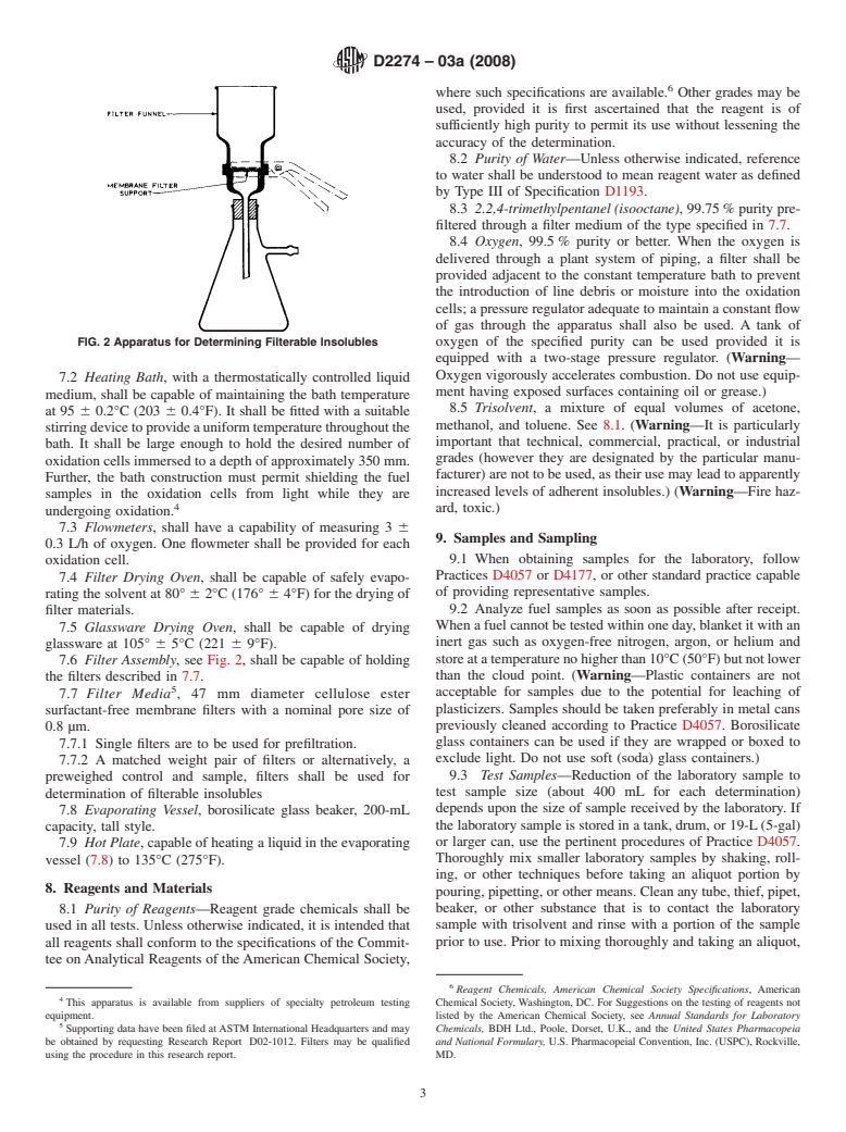 ASTM D2274-03a(2008) - Standard Test Method for Oxidation Stability of Distillate Fuel Oil (Accelerated Method)