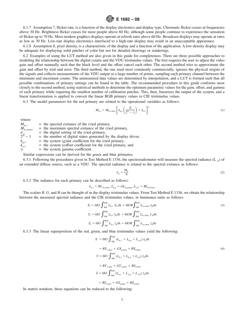 REDLINE ASTM E1682-08 - Standard Guide for Modeling the Colorimetric Properties of a CRT-Type Visual Display Unit