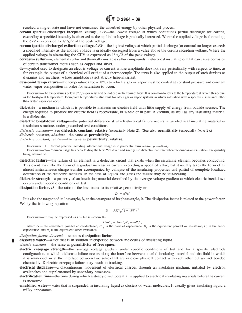 REDLINE ASTM D2864-09 - Standard Terminology Relating to Electrical Insulating Liquids and Gases