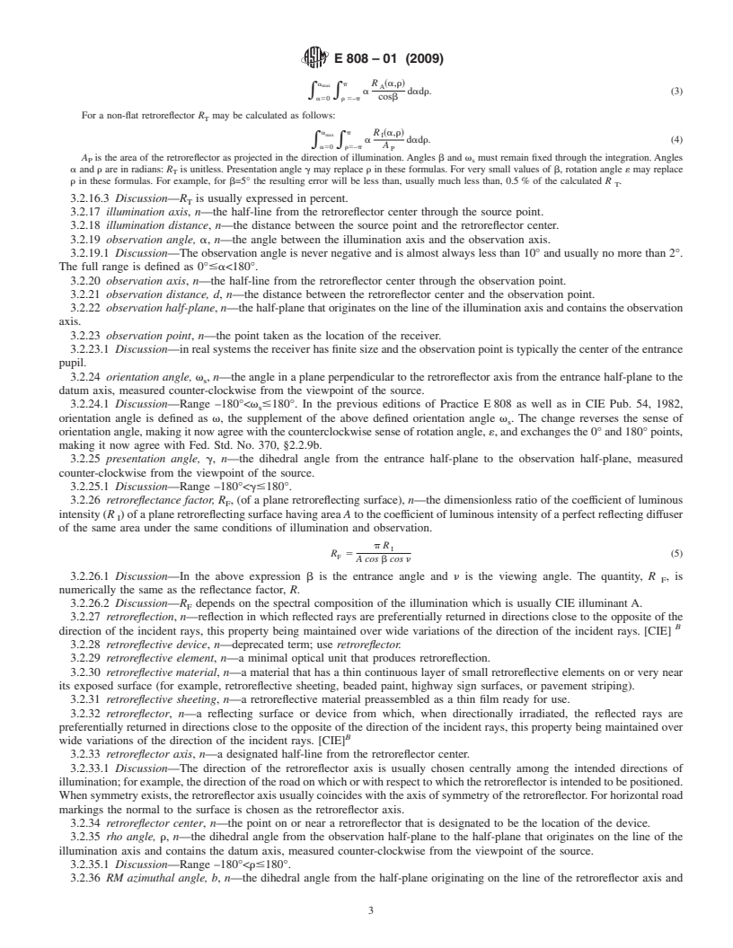 REDLINE ASTM E808-01(2009) - Standard Practice for Describing Retroreflection