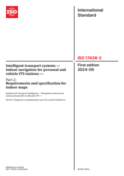 ISO 17438-2:2024 - Intelligent transport systems — Indoor navigation for personal and vehicle ITS stations — Part 2: Requirements and specification for indoor maps
Released:5. 09. 2024 - Page 1 preview