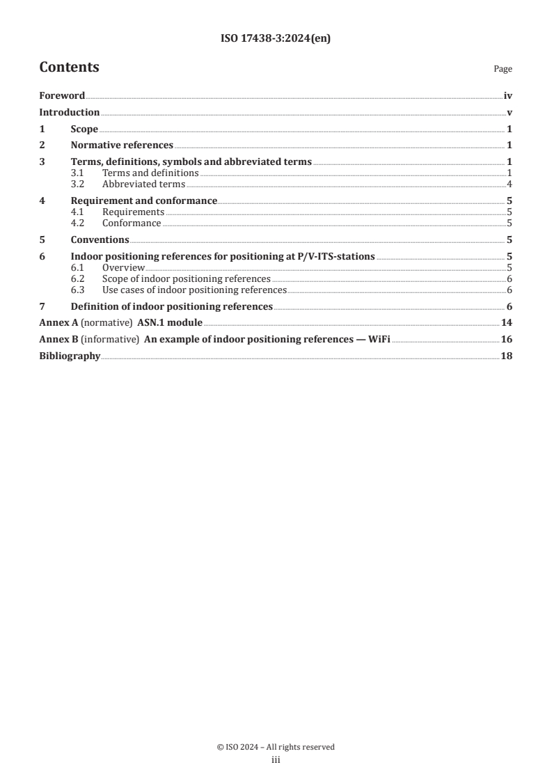 ISO 17438-3:2024 - Intelligent transport systems — Indoor navigation for personal and vehicle ITS stations — Part 3: Requirements and specification for indoor positioning reference data
Released:4. 09. 2024