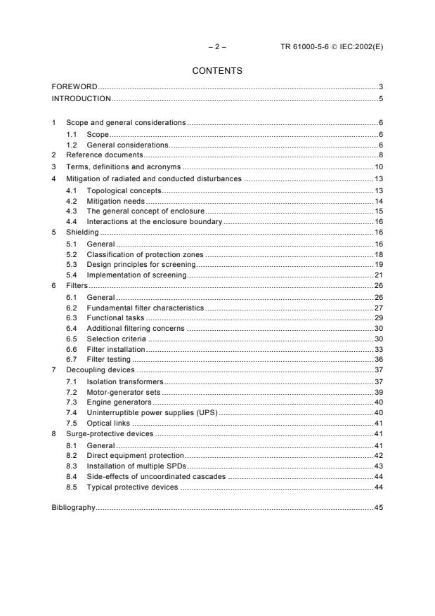 IEC TR 61000-5-6:2002 IEC TR 61000-5-6:2002 - Electromagnetic compatibility (EMC) - Part 5-6: Installation and mitigation guidelines - Mitigation of external EM influences - Page 4 preview