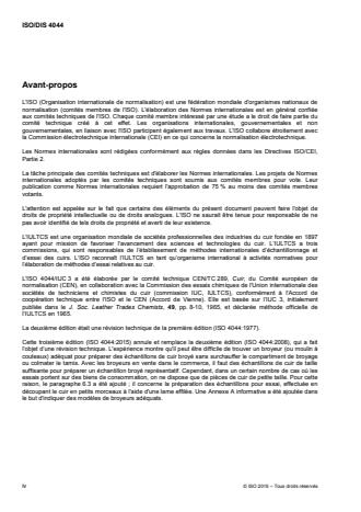 ISO 4044:2017 ISO 4044:2017 - Cuir -- Essais chimiques - Préparation des échantillons pour essais chimiques - Page 4 preview