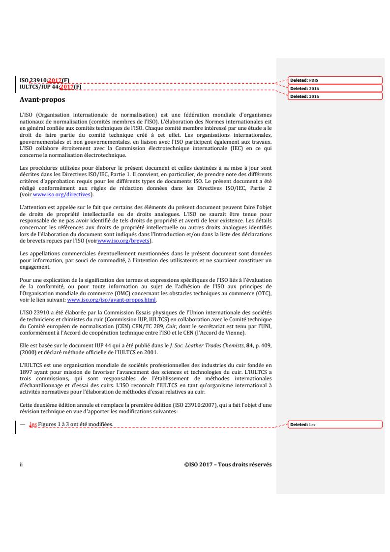 ISO 23910:2017 REDLINE ISO 23910:2017 - Leather — Physical and mechanical tests — Measurement of stitch tear resistance
Released:2/9/2017 - Page 2 preview