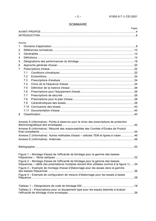 IEC 61000-5-7:2001 IEC 61000-5-7:2001 - Electromagnetic compatibility (EMC) - Part 5-7: Installation and mitigation guidelines - Degrees of protection provided by enclosures against electromagnetic disturbances (EM code) - Page 4 preview