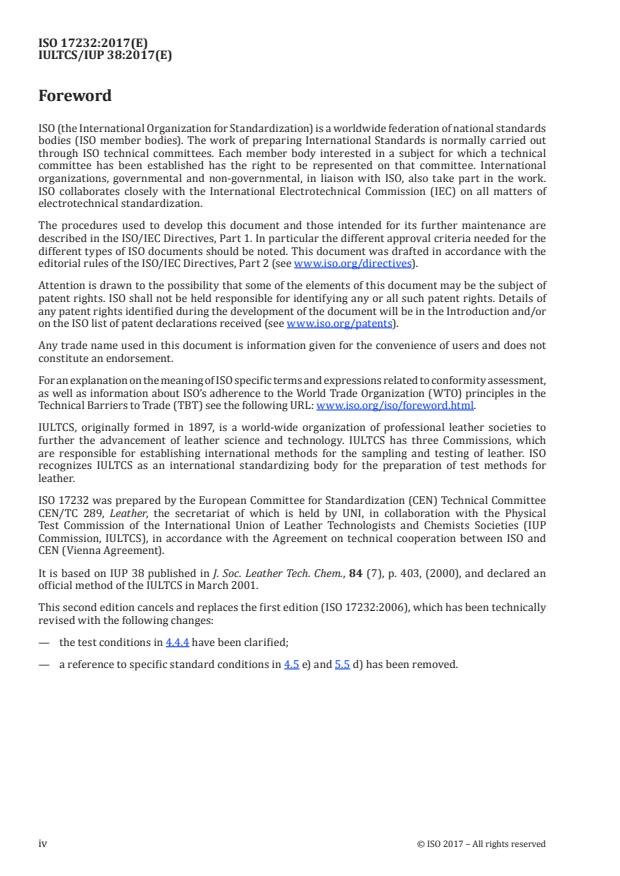 ISO 17232:2017 ISO 17232:2017 - Leather -- Physical and mechanical tests -- Determination of heat resistance of patent leather - Page 4 preview