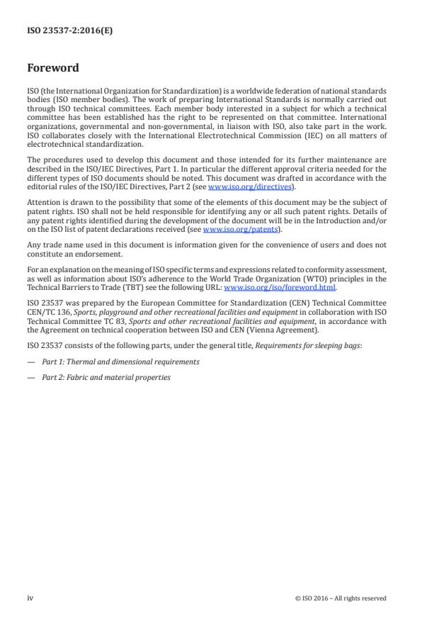 ISO 23537-2:2016 ISO 23537-2:2016 - Requirements for sleeping bags - Page 4 preview