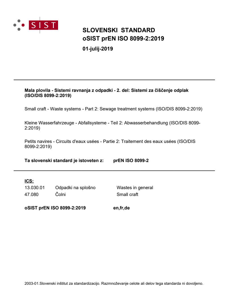 prEN ISO 8099-2:2019