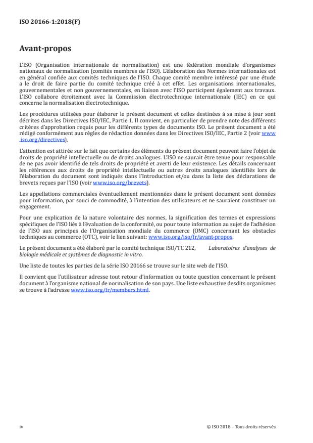 ISO 20166-1:2018 ISO 20166-1:2018 - Analyses de diagnostic moléculaire in vitro -- Spécifications relatives aux processus préanalytiques pour les tissus fixés au formol et inclus en paraffine (FFPE) - Page 4 preview