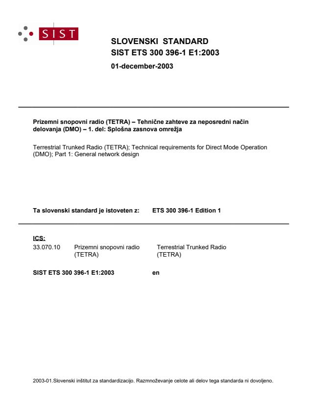 ETS 300 396-1 E1:2003