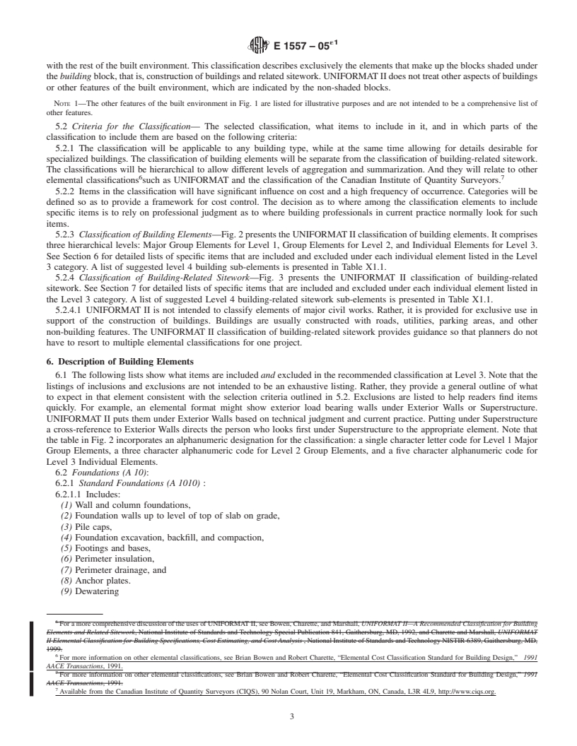 REDLINE ASTM E1557-05e1 - Standard Classification for Building Elements and Related Sitework-UNIFORMAT II