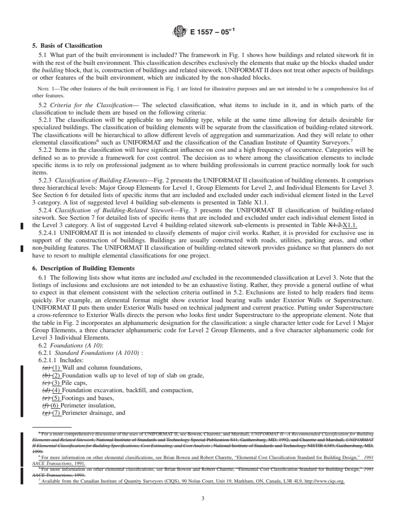 REDLINE ASTM E1557-05e1 - Standard Classification for Building Elements and Related Sitework-UNIFORMAT II