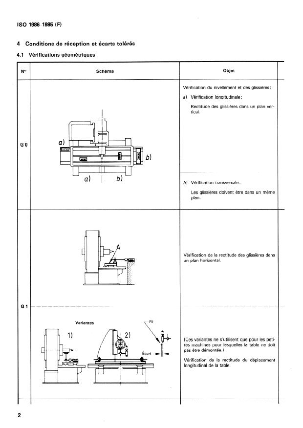 ISO 1986:1985 ISO 1986:1985 - Conditions de réception des machines a rectifier les surfaces planes, a broche porte-meule a axe horizontal -- Contrôle de la précision - Page 4 preview