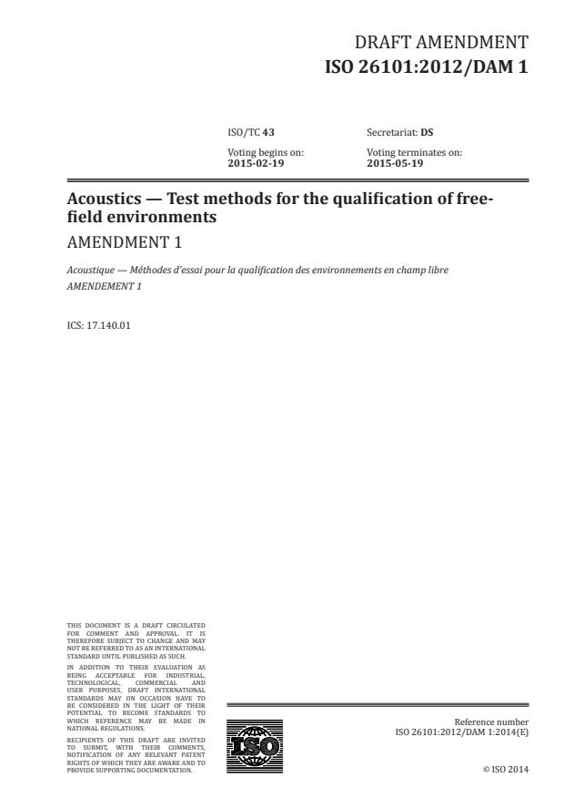 ISO 26101:2012/DAmd 1