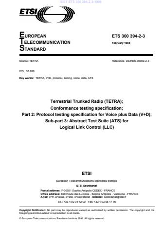 P ETS 300 394-2-3:1999