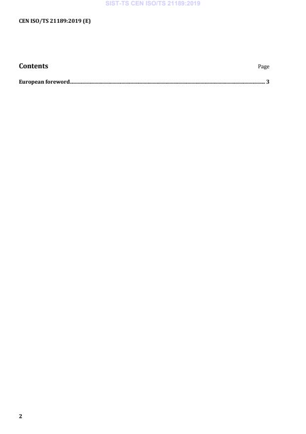 CEN ISO/TS 21189:2019 TS CEN ISO/TS 21189:2019 - Page 4 preview