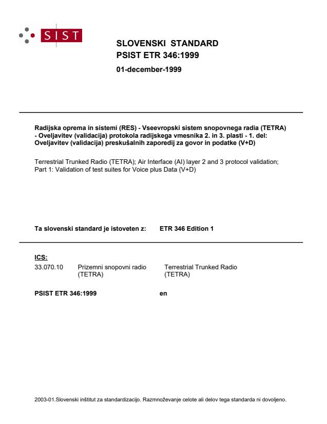 P ETR 346:1999
