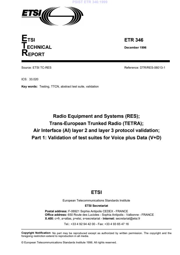 P ETR 346:1999