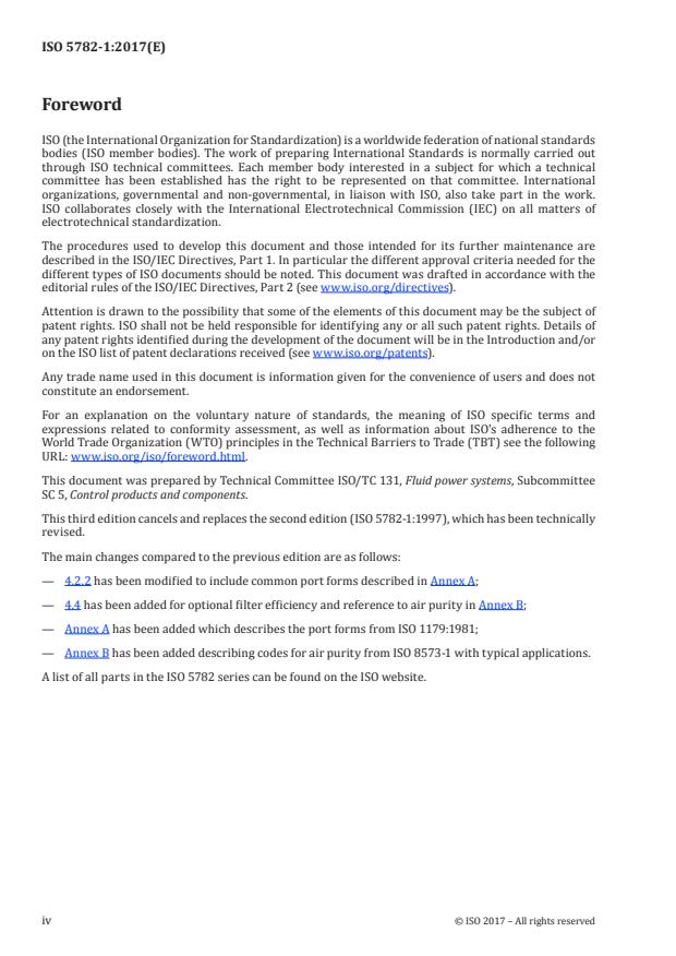 SIST ISO 5782-1:2023 ISO 5782-1:2017 - Pneumatic fluid power -- Compressed air filters - Page 4 preview