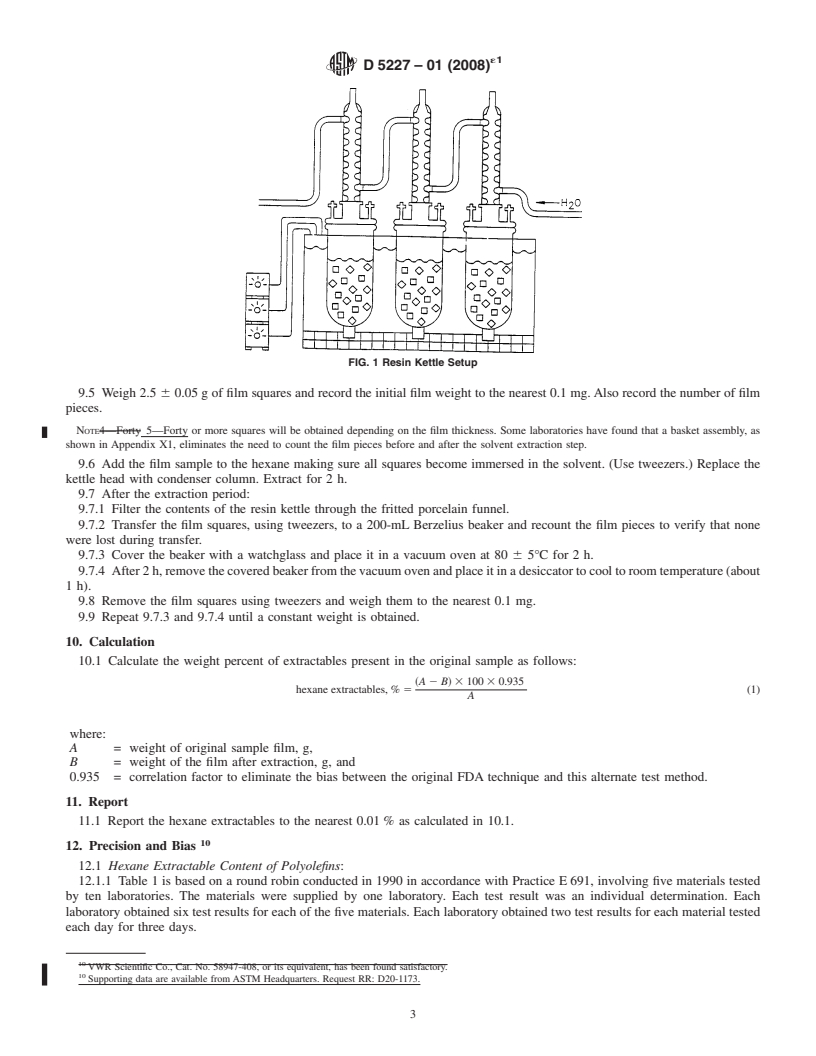 REDLINE ASTM D5227-01(2008)e1 - Standard Test Method for Measurement of Hexane Extractable Content of Polyolefins