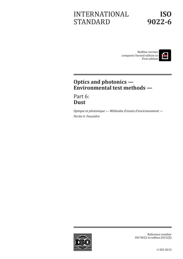 REDLINE ISO 9022-6:2015 - Optics and photonics -- Environmental test methods
