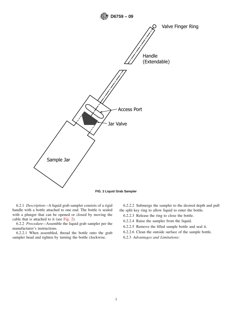 ASTM D6759-09 - Standard Practice for Sampling Liquids Using Grab and Discrete Depth Samplers