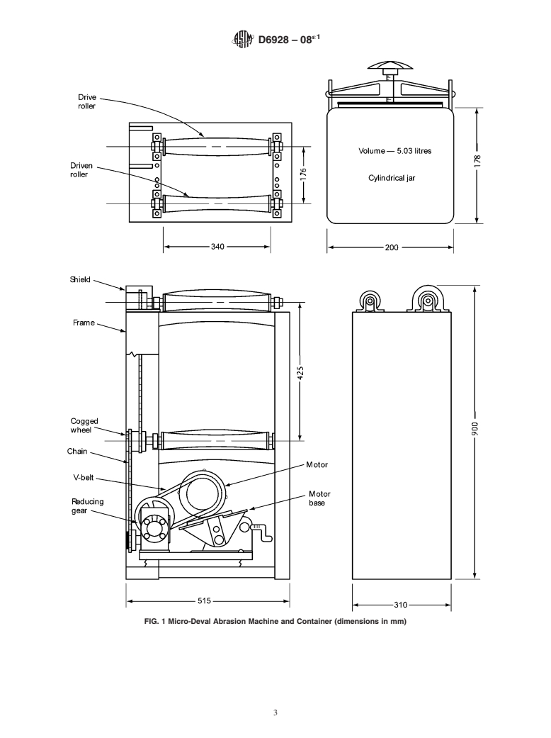 ASTM D6928-08e1 - Standard Test Method for Resistance of Coarse Aggregate to Degradation by Abrasion in the Micro-Deval Apparatus