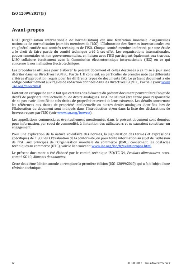 ISO 12099:2017 ISO 12099:2017 - Aliments des animaux, céréales et produits de mouture des céréales -- Lignes directrices pour l'application de la spectrométrie dans le proche infrarouge - Page 4 preview
