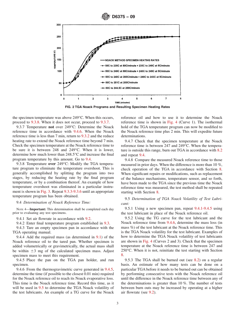 ASTM D6375-09 - Standard Test Method for Evaporation Loss of Lubricating Oils by Thermogravimetric Analyzer (TGA) Noack Method