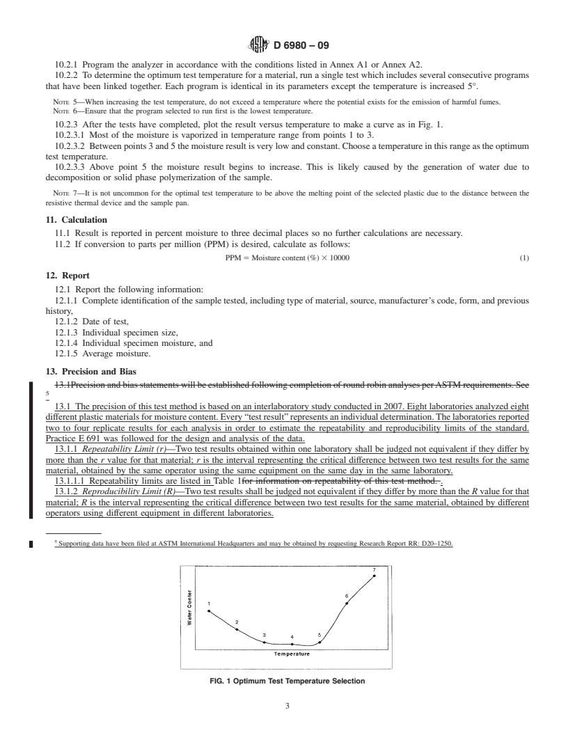 REDLINE ASTM D6980-09 - Test Method for Determination of Moisture in Plastics by Loss in Weight