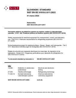 SIST EN IEC 61010-2-011:2022 SIST EN IEC 61010-2-011:2022 - BARVE - Page 1 preview