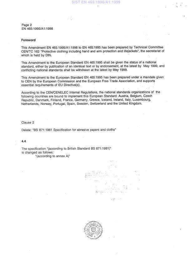 EN 465:1995/A1:1998 EN 465:1996/A1:1999 - Page 4 preview