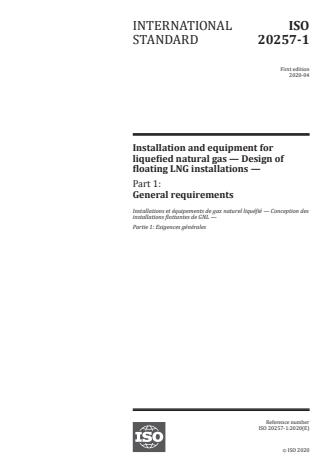 ISO 20257-1:2020 - Installation and equipment for liquefied natural gas -- Design of floating LNG installations