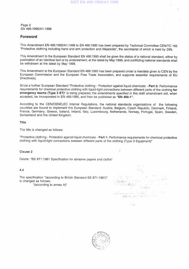 EN 466:1995/A1:1998 EN 466:1998/A1:1999 - Page 4 preview